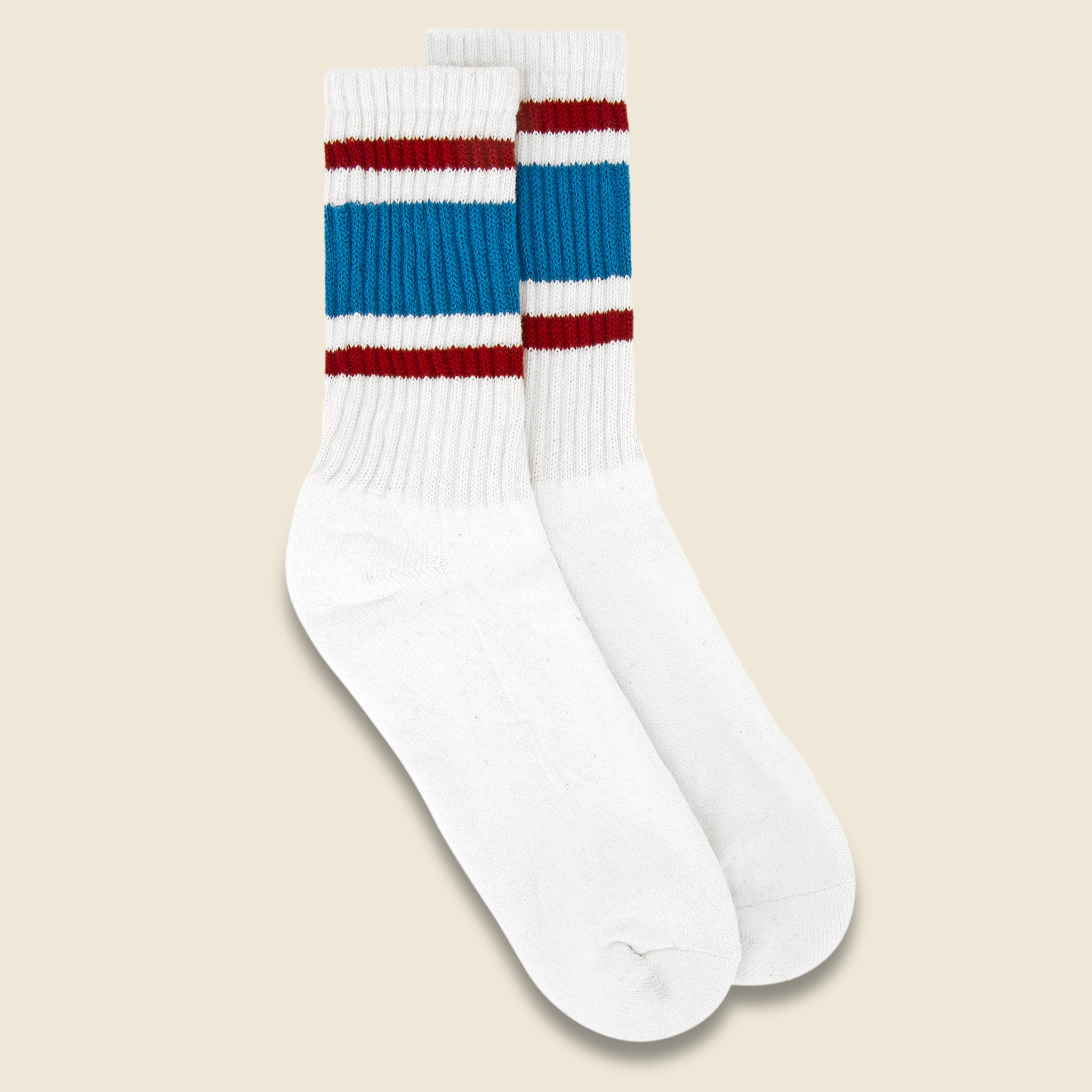 Retro Stripe Crew Sock - Tile/Rust - American Trench - STAG Provisions - Accessories - Socks