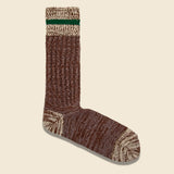 Cotton Wool Mix Stripe Crew Sock - Beige - Anonymous Ism - STAG Provisions - Accessories - Socks