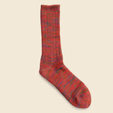5 Color Mix Crew Sock - Red - Anonymous Ism - STAG Provisions - Accessories - Socks