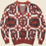 Vintage Quilt Mohair Cardigan - Red - Anonymous Ism - STAG Provisions - Tops - Sweater