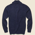 Tweed Cable Cardigan - Navy - Barque - STAG Provisions - Tops - Sweater