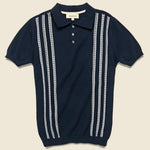 Vintage Jacquard Polo - Navy - Barque - STAG Provisions - Tops - S/S Knit