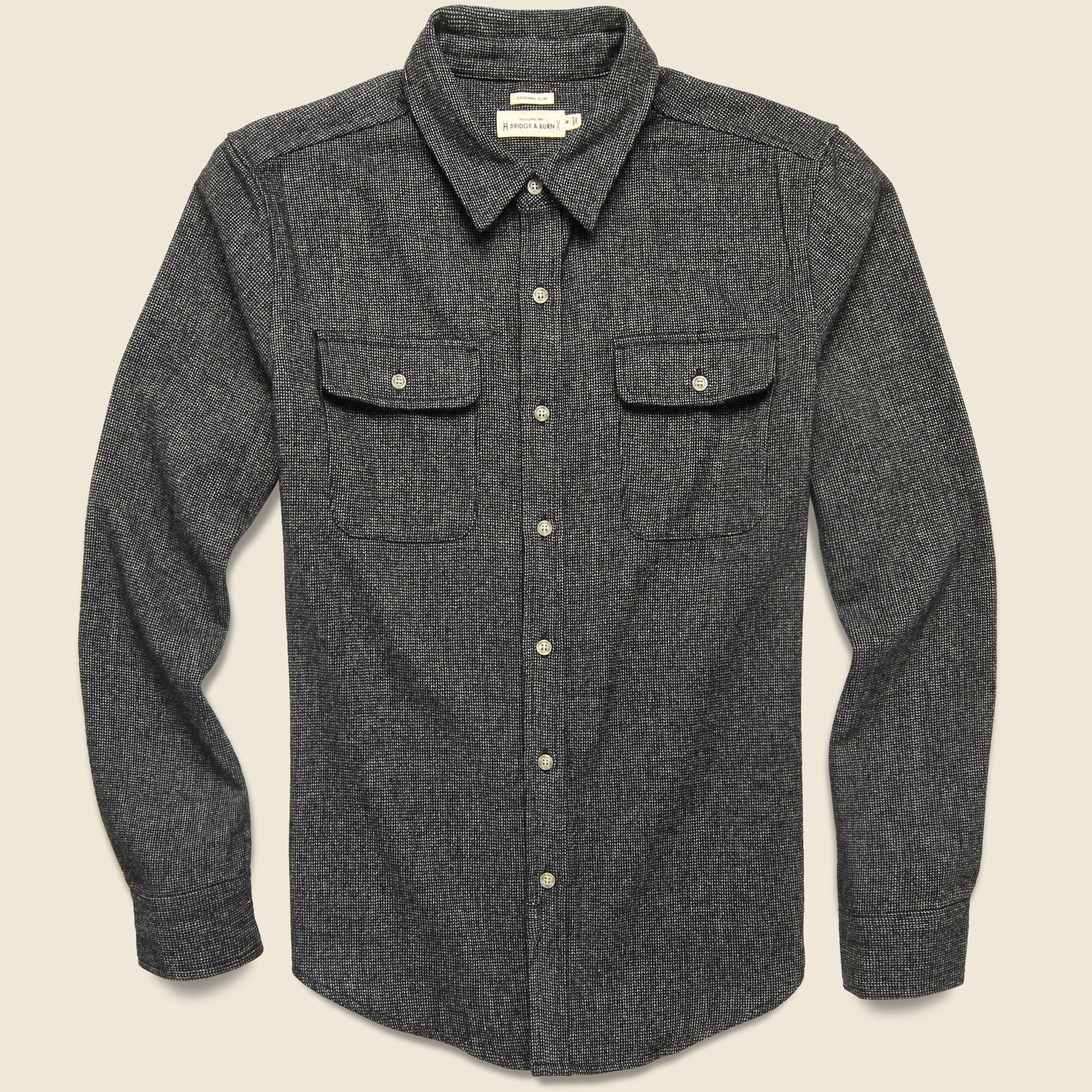 Cole Birdseye Flannel - Black - Bridge & Burn - STAG Provisions - Tops - L/S Woven - Fleck