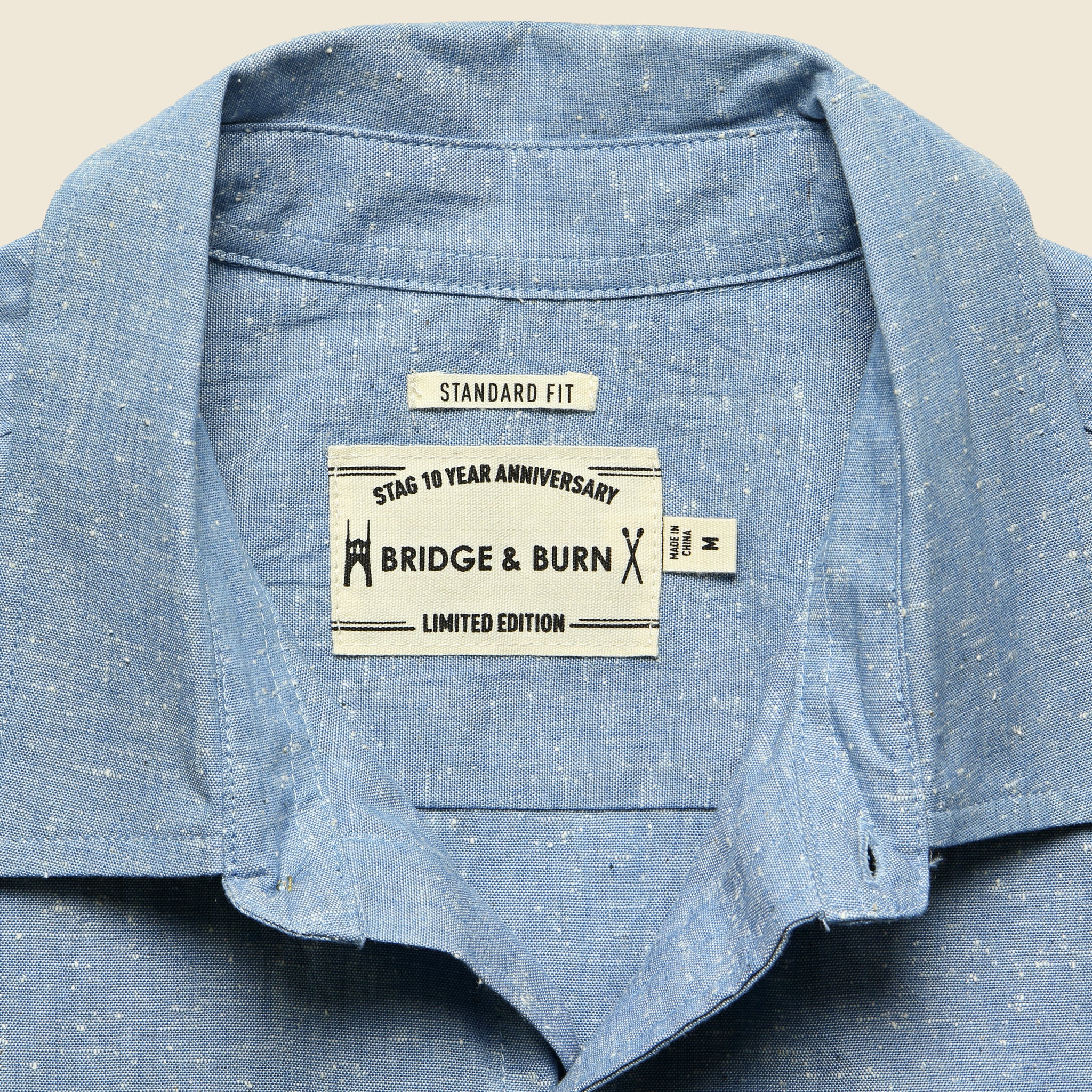 
                          Marten Slub Chambray Shirt - Medium Indigo - Bridge &amp; Burn - STAG Provisions - Tops - S/S Woven - Fleck
                        