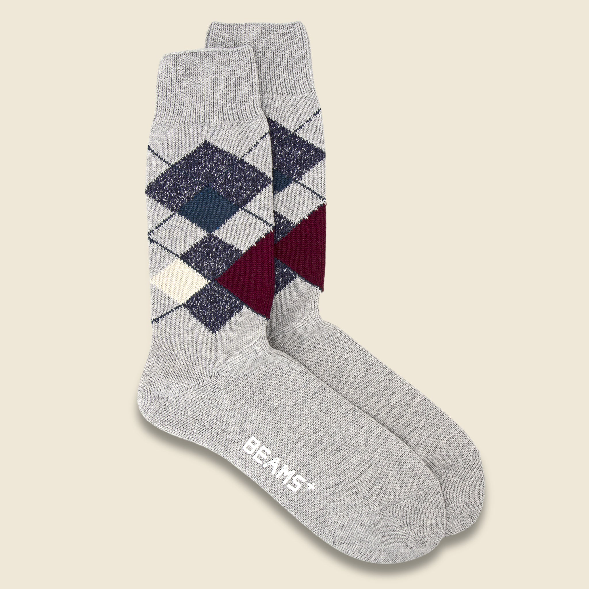 Argyle Socks - Light Grey - BEAMS+ - STAG Provisions - Accessories - Socks