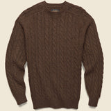 Shaggy Cable Crew Sweater - Brown - BEAMS+ - STAG Provisions - Tops - Sweater