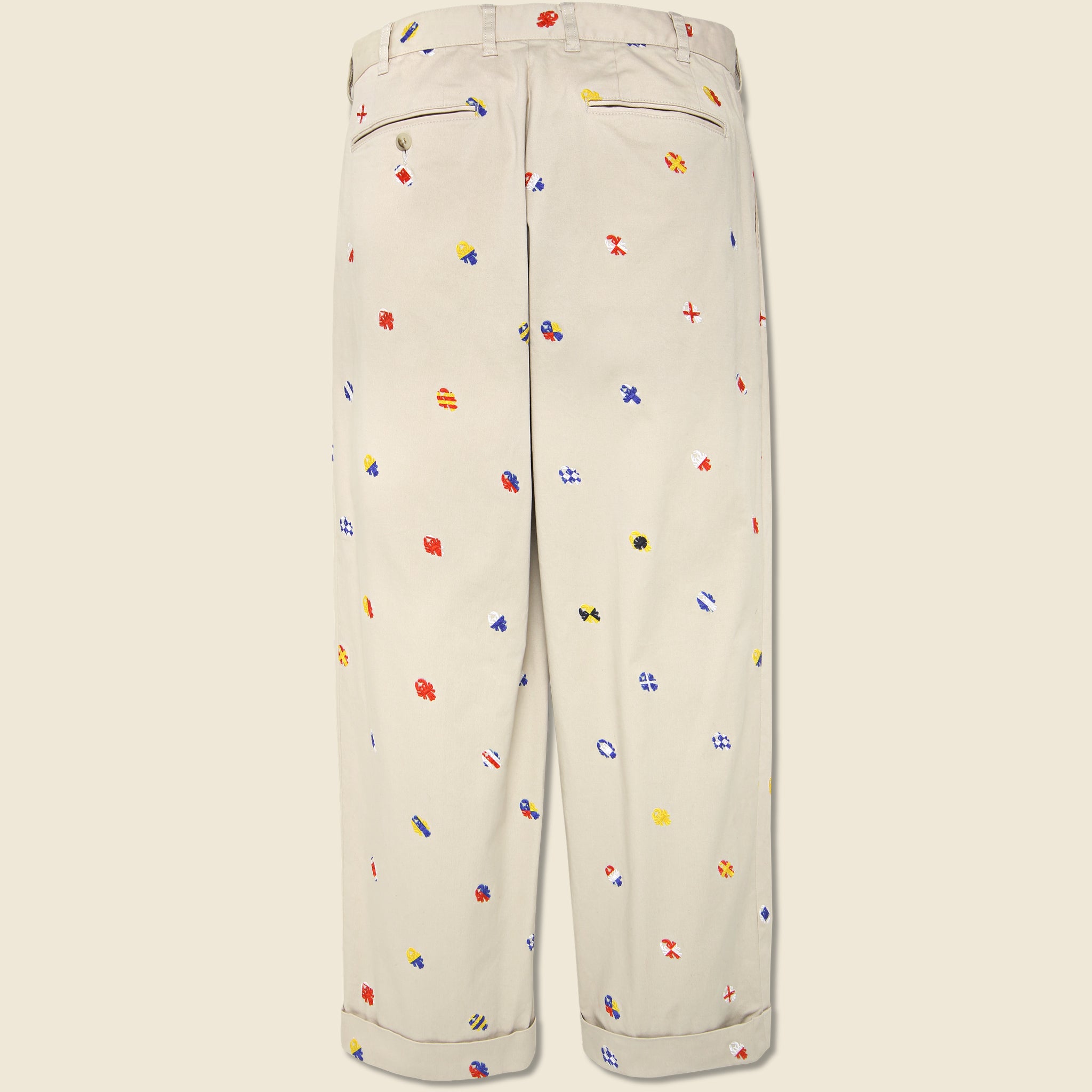 
                          2 Pleats Embroidered Trousers - Cement - BEAMS+ - STAG Provisions - Pants - Twill
                        