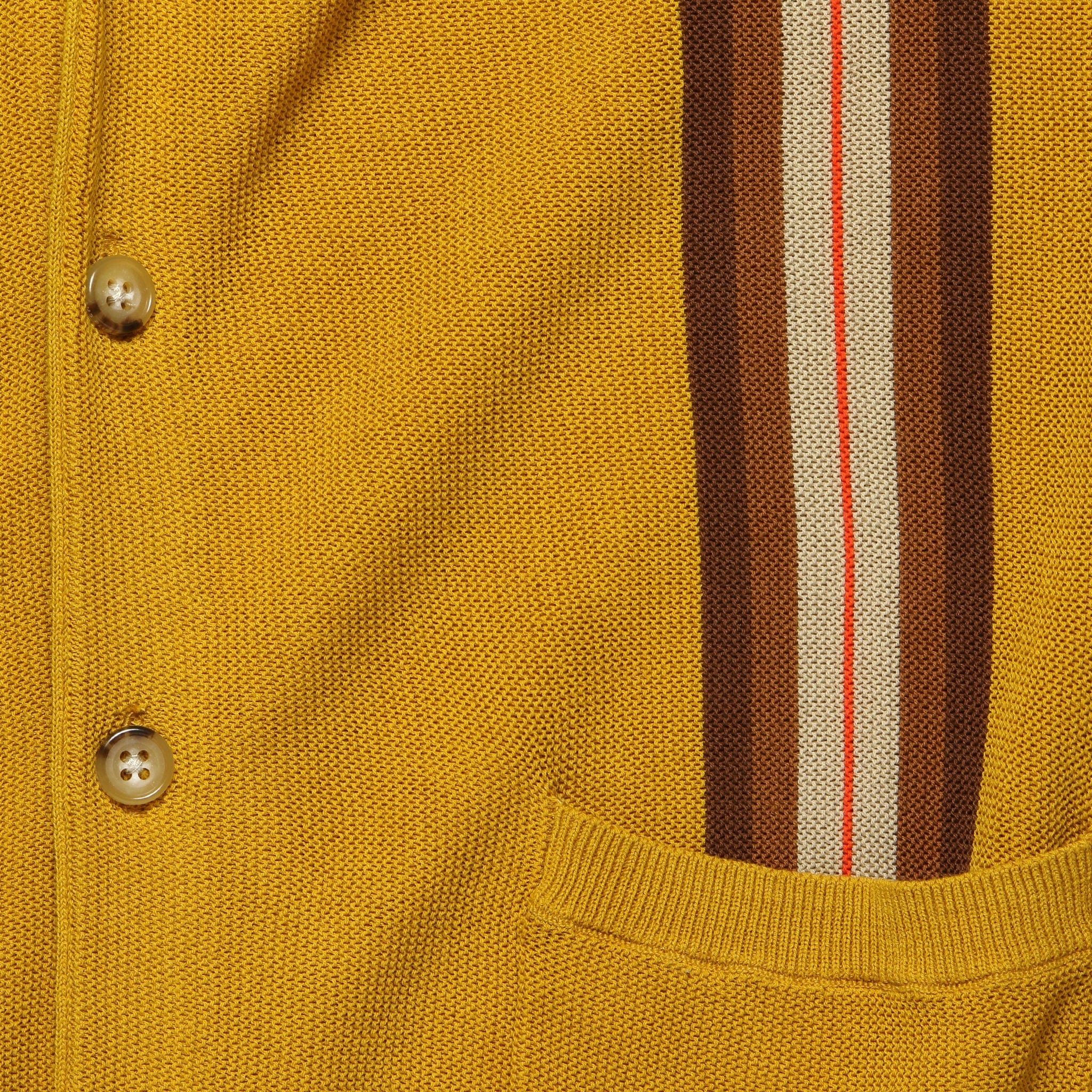 
                          Striped Jacquard Cardigan - Mustard/Brown/Multi - BEAMS+ - STAG Provisions - Tops - Sweater
                        