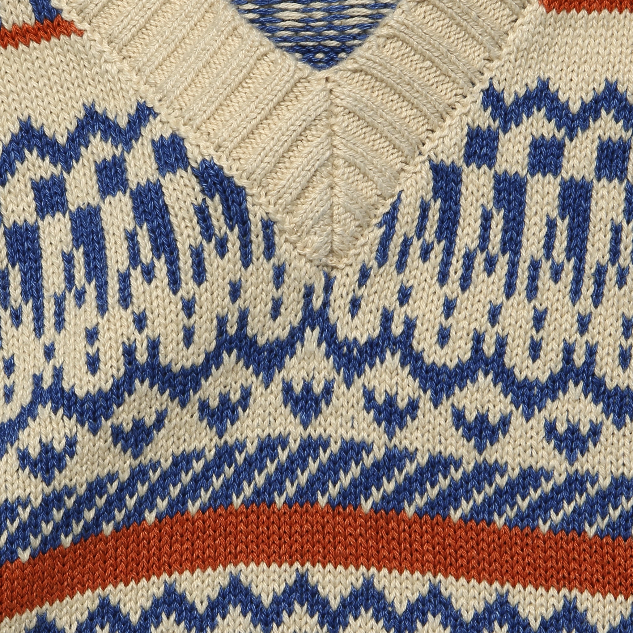 
                          Fair Isle Knit Vest - Natural/Sax/Orange - BEAMS+ - STAG Provisions - Tops - Sweater
                        