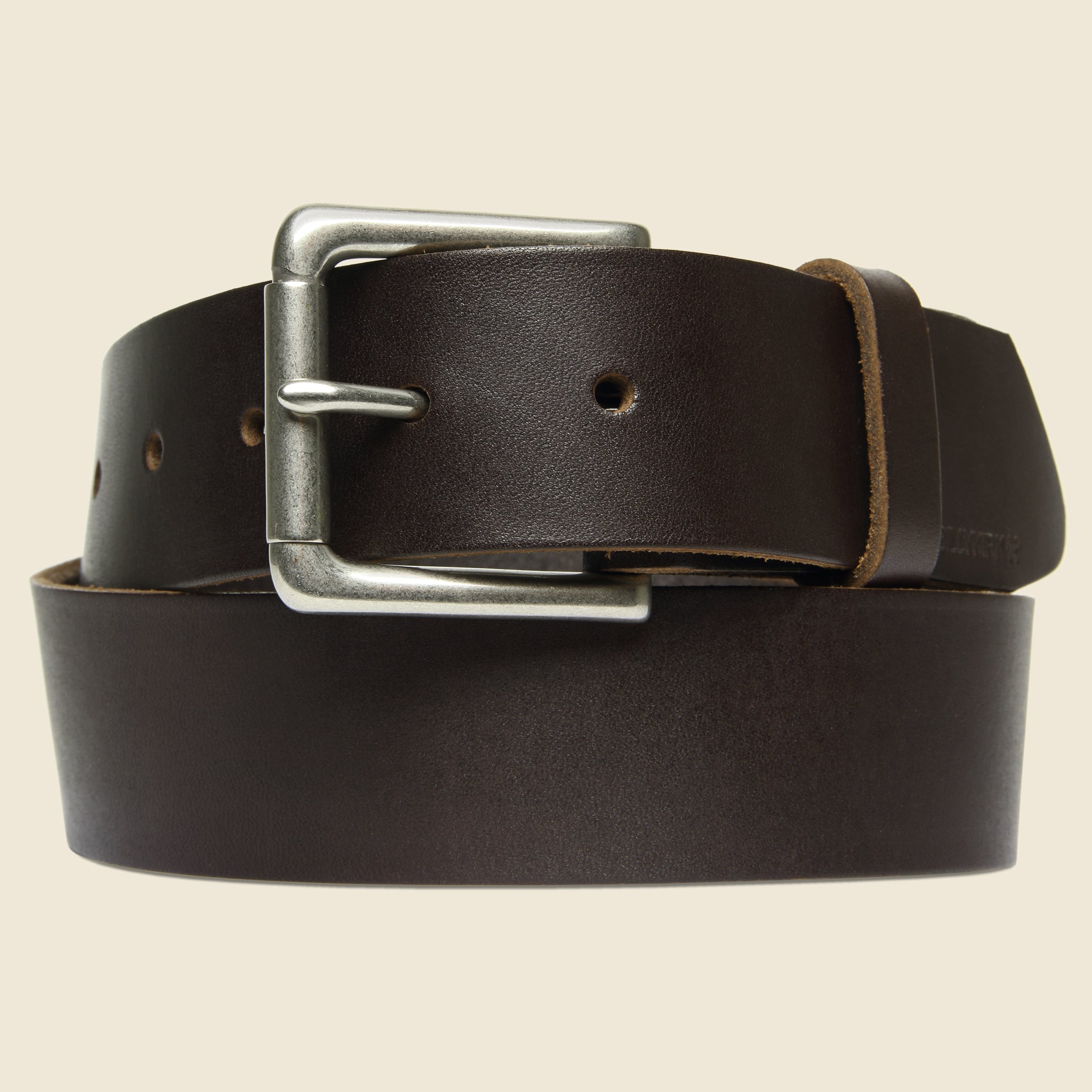 Nickel Roller Bar Belt - Brown