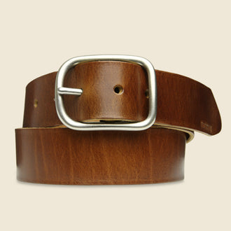 Nickel Center Bar Belt - Tan