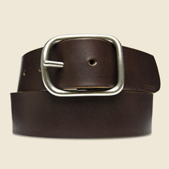 Nickel Center Bar Belt - Brown