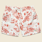Canadian Toile Swim Trunk - Red/White - Bather Trunk Co. - STAG Provisions - Shorts - Swim