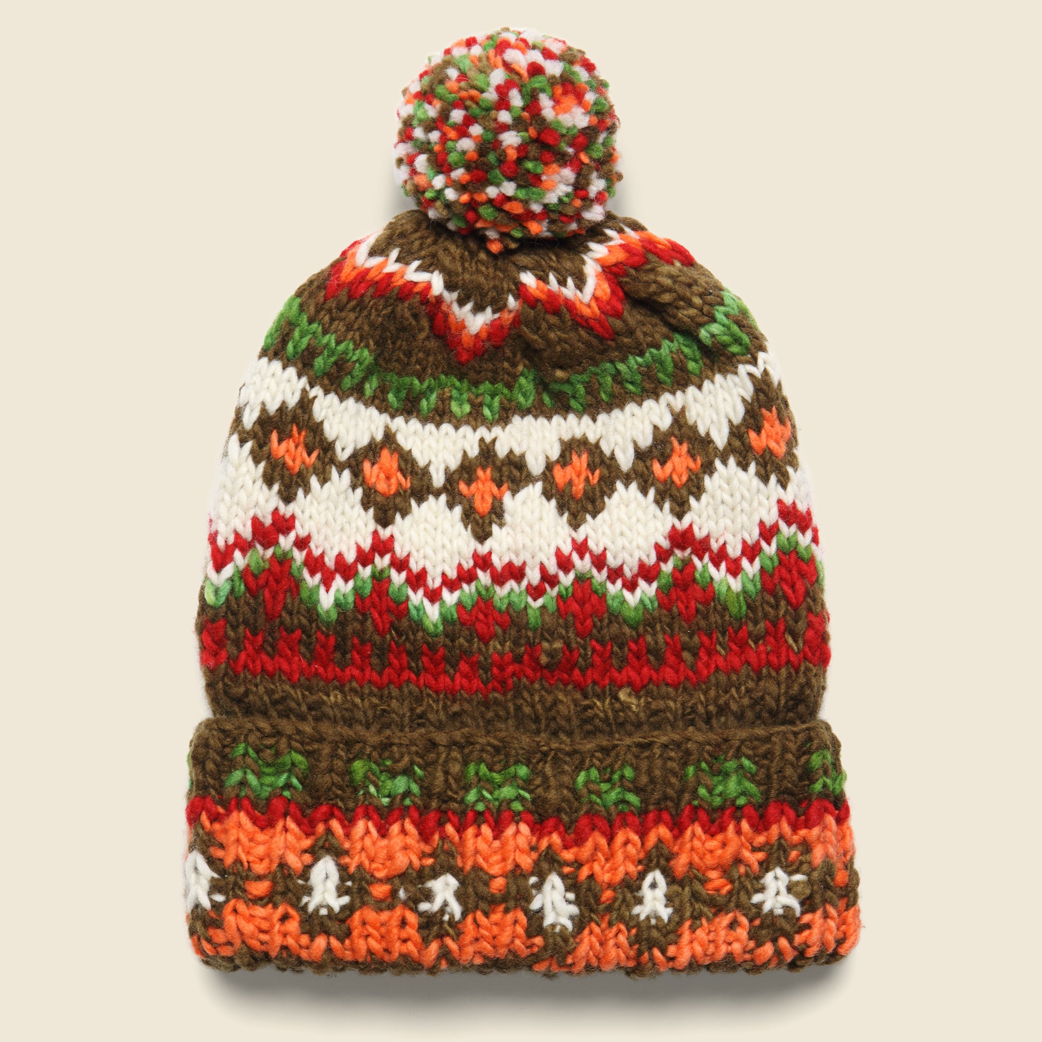 Double Cuff Fair Isle Beanie - Brown Heather - Chamula - STAG Provisions - Accessories - Hats