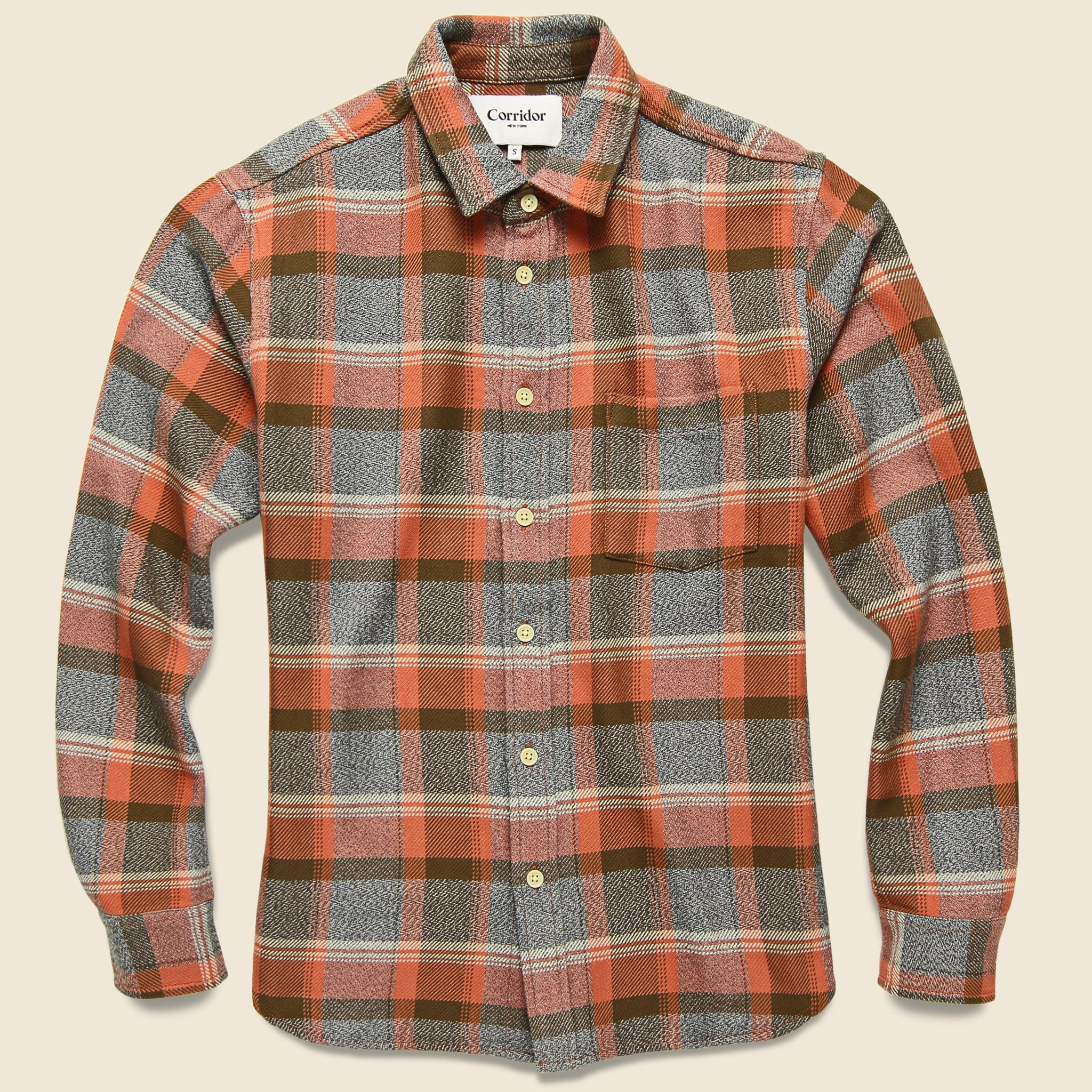 Twisted Yarn Blanket Plaid Shirt - Clay - Corridor - STAG Provisions - Tops - L/S Woven - Plaid