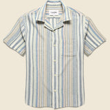 Amagansett Shirt - Blue - Corridor - STAG Provisions - Tops - S/S Woven - Stripe