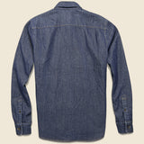 Herringbone Workshirt - Dark Java Wash - Faherty - STAG Provisions - Tops - L/S Woven - Overshirt
