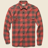 The Buffalo Workshirt - Vintage Red Charcoal - Faherty - STAG Provisions - Tops - L/S Woven - Plaid