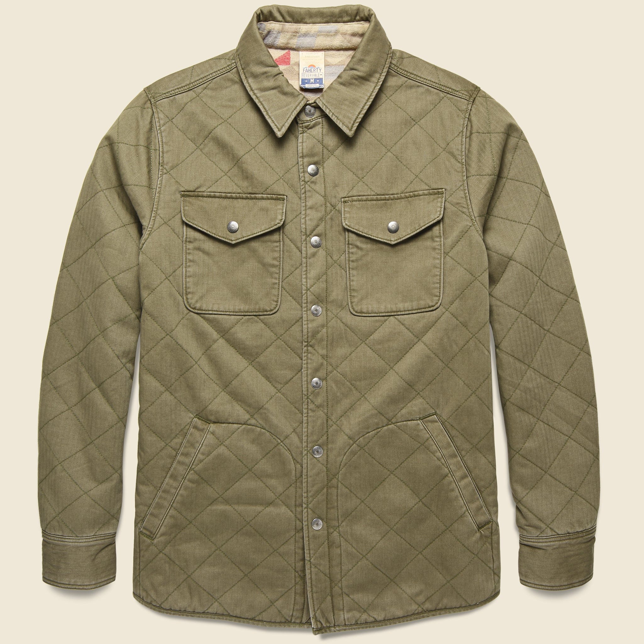 
                          Yellowtail Reversible Bondi Jacket - Olive/Bighorn Sand - Faherty - STAG Provisions - Outerwear - Coat / Jacket
                        