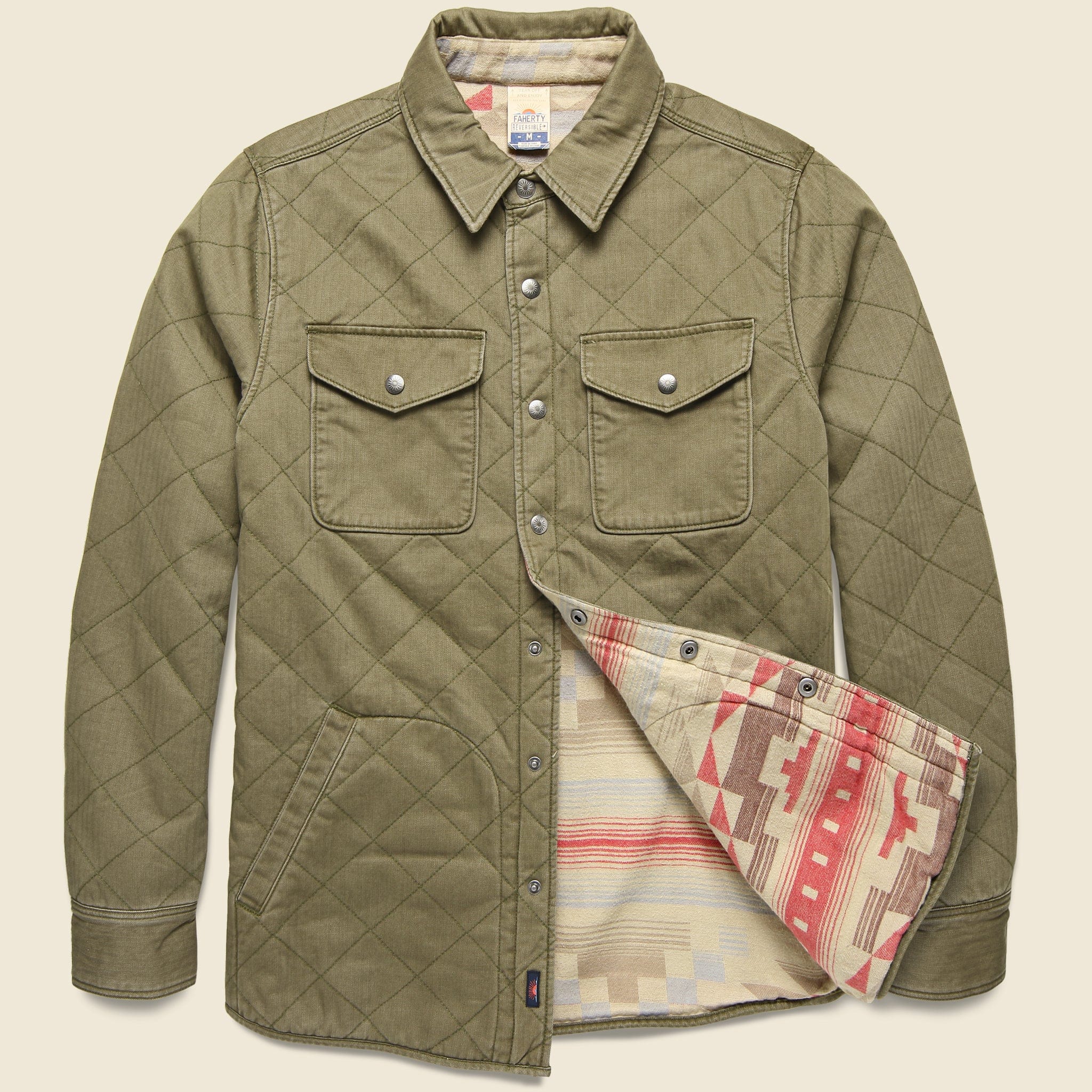 
                          Yellowtail Reversible Bondi Jacket - Olive/Bighorn Sand - Faherty - STAG Provisions - Outerwear - Coat / Jacket
                        