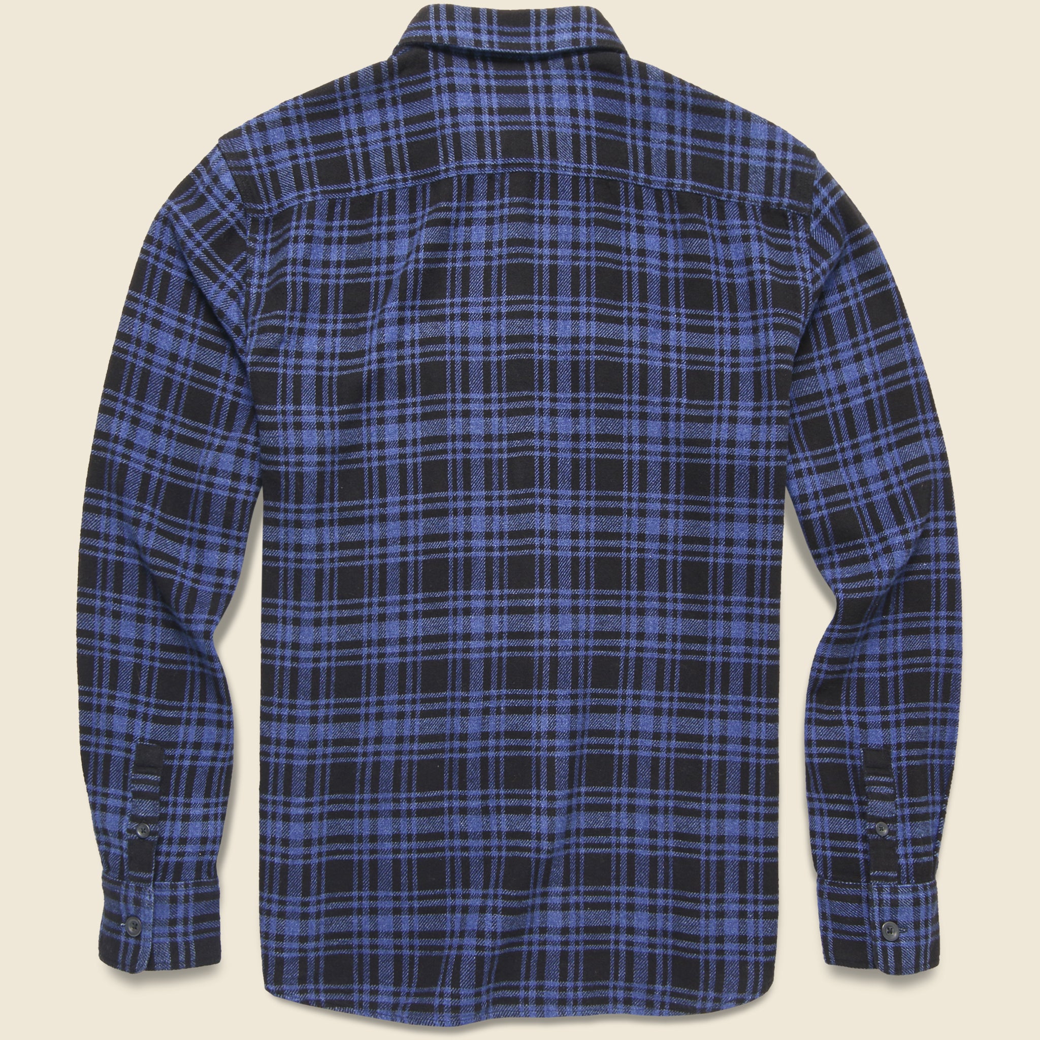 Indigo Vintage Twill Plaid Workshirt - Indigo Night - Faherty - STAG Provisions - Tops - L/S Woven - Plaid