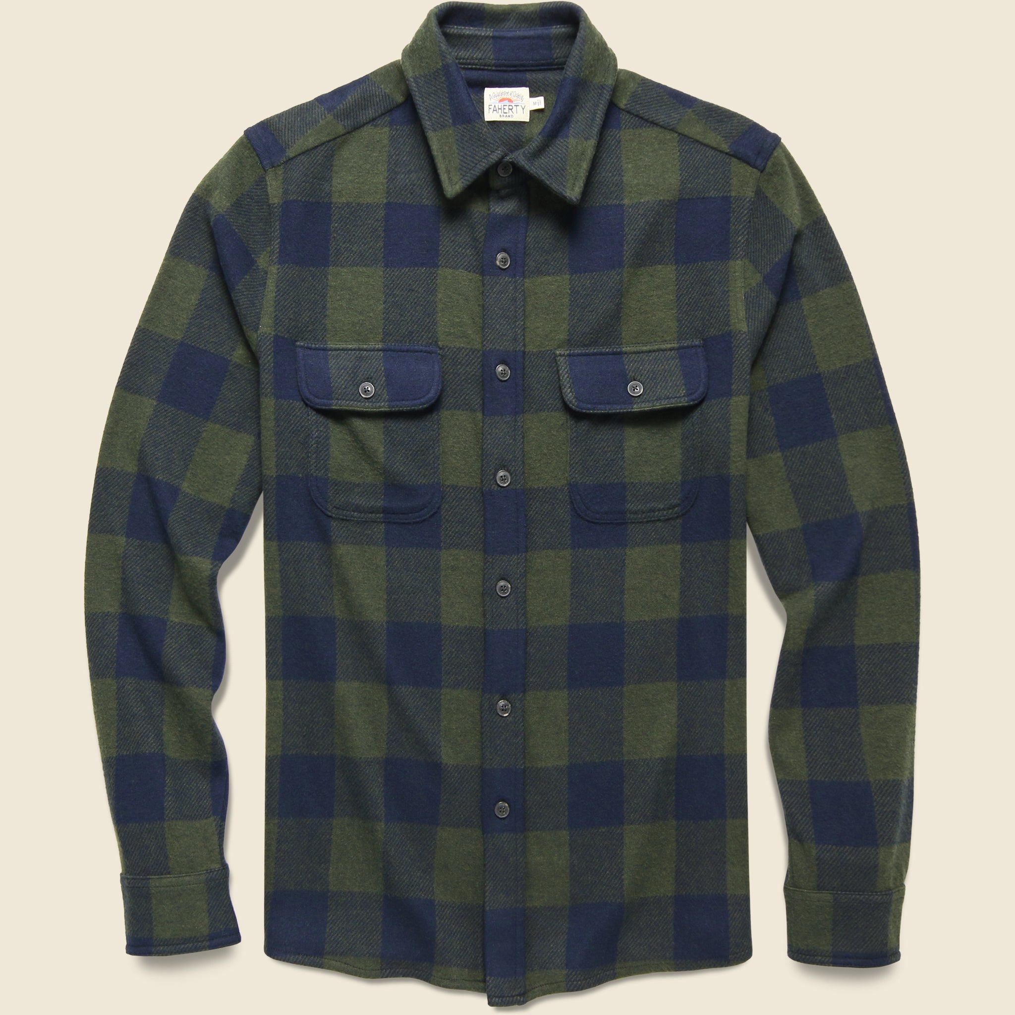 Legend Sweater Shirt - Navy Olive Buffalo - Faherty - STAG Provisions - Tops - L/S Woven - Plaid