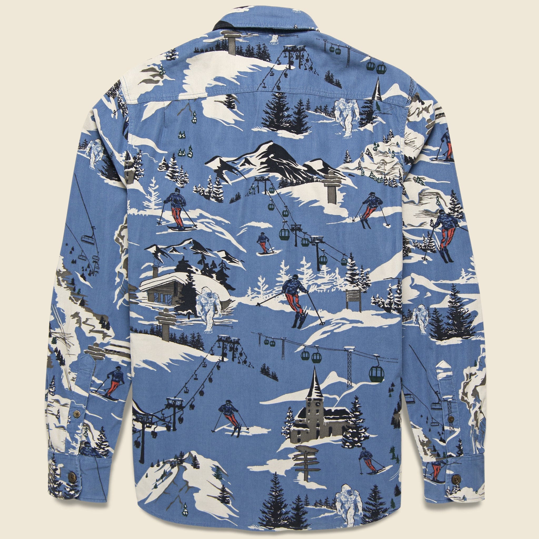 Stretch Cord Shirt - Winter Slopes Print - Faherty - STAG Provisions - Tops - L/S Woven - Corduroy