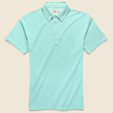 Garment Dyed Polo Shirt - Water Blue - Faherty - STAG Provisions - Tops - S/S Knit