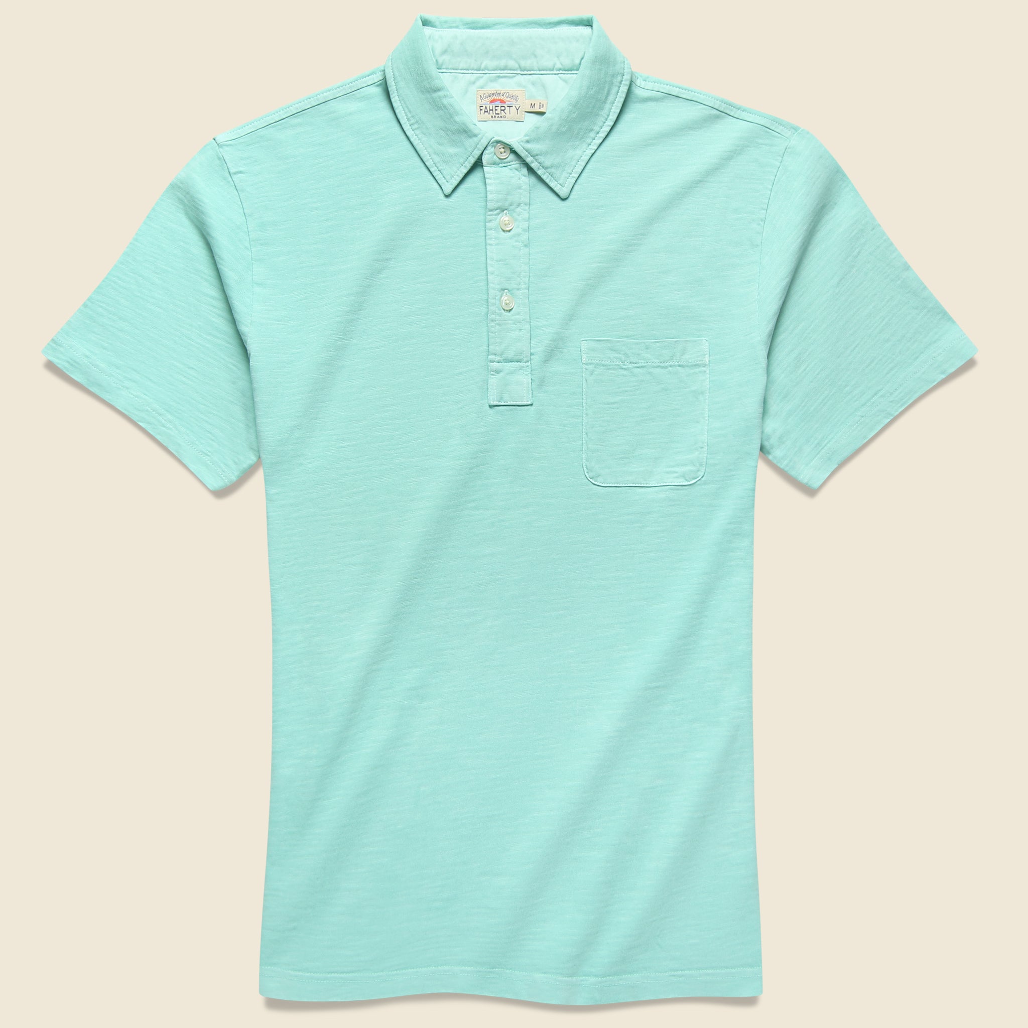Garment Dyed Polo Shirt - Water Blue - Faherty - STAG Provisions - Tops - S/S Knit