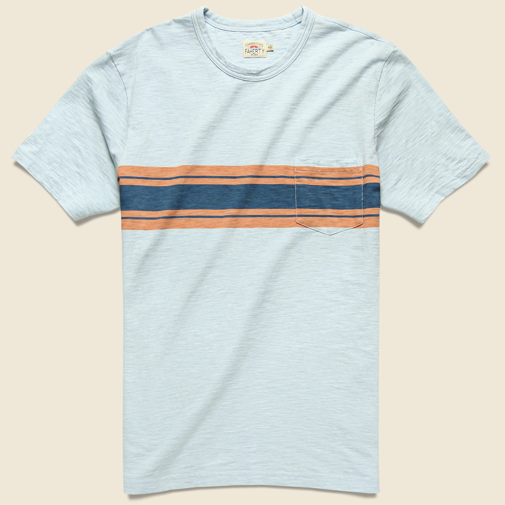 Faherty - S/S Surf Stripe Pocket Tee, SS19 - Faherty - STAG Provisions - Tops - S/S Tee