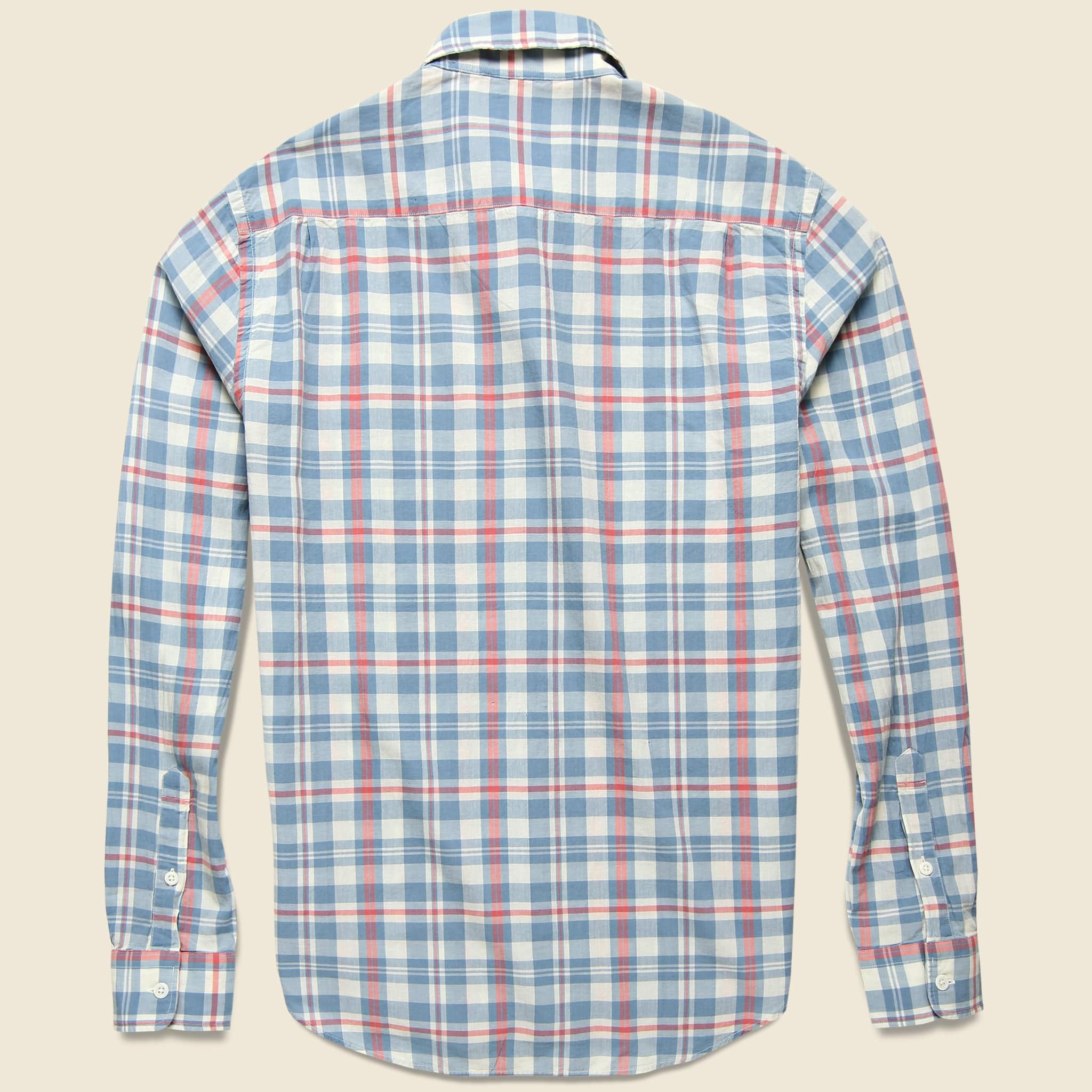 
                          Ventura Shirt - Washed Cream Blue - Faherty - STAG Provisions - Tops - L/S Woven - Plaid
                        