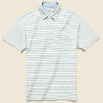 Jersey Beach Polo - White/Light Indigo - Faherty - STAG Provisions - Tops - S/S Knit