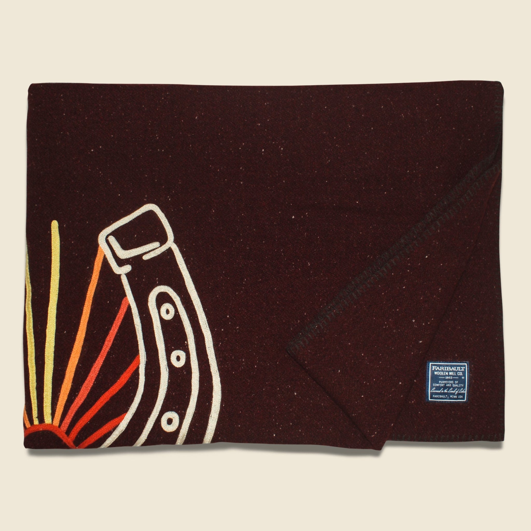 Wool Utility Blanket - Lucky Horseshoe, Red - Fort Lonesome - STAG Provisions - Gift - Blankets