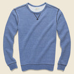 Birdseye Crew Sweatshirt - Washed Indigo - Faherty - STAG Provisions - Tops - Fleece / Sweatshirt