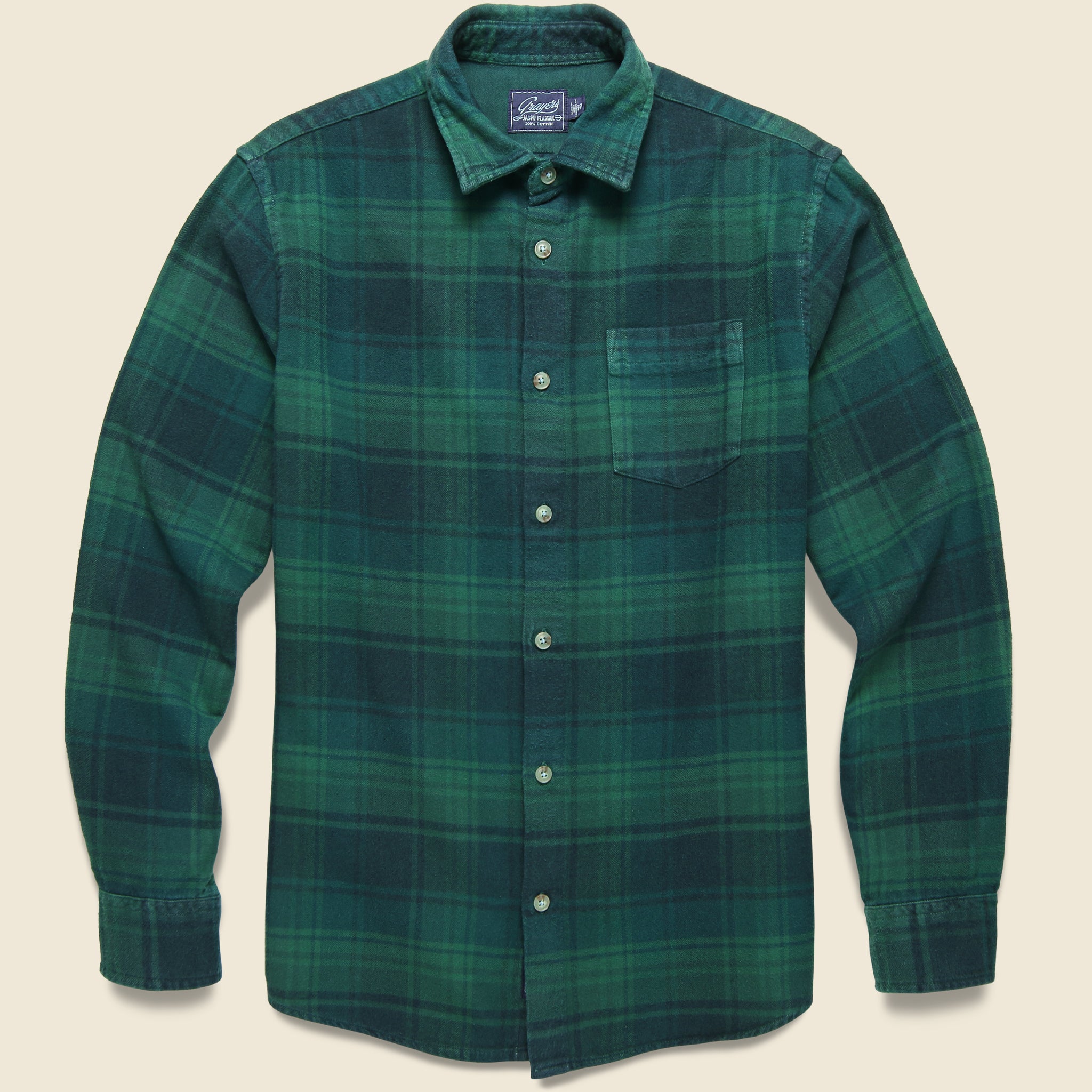 Palisades 3-Ply Jaspe Flannel Shirt - Verdant Green - Grayers - STAG Provisions - Tops - L/S Woven - Plaid