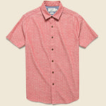 Falling Oval Print Herringbone Shirt - Cranberry/White - Grayers - STAG Provisions - Tops - S/S Woven - Other Pattern