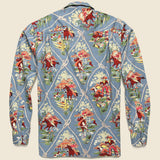 Cowboy Print Camp Shirt - Blue - Gitman Vintage - STAG Provisions - Tops - L/S Woven - Other Pattern