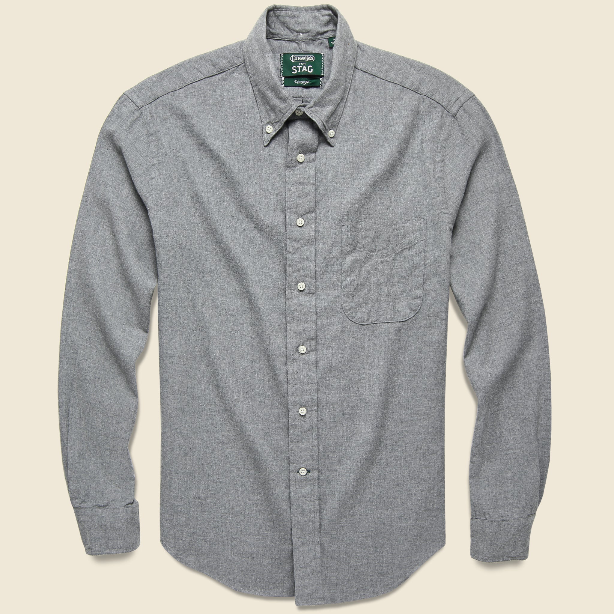 Deep in the Heart Embroidered Shirt - Grey - Gitman Vintage - STAG Provisions - Tops - L/S Woven - Other Pattern