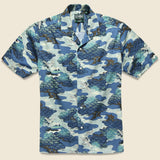 Fuji Crane Shirt - Navy - Gitman Vintage - STAG Provisions - Tops - S/S Woven - Other Pattern