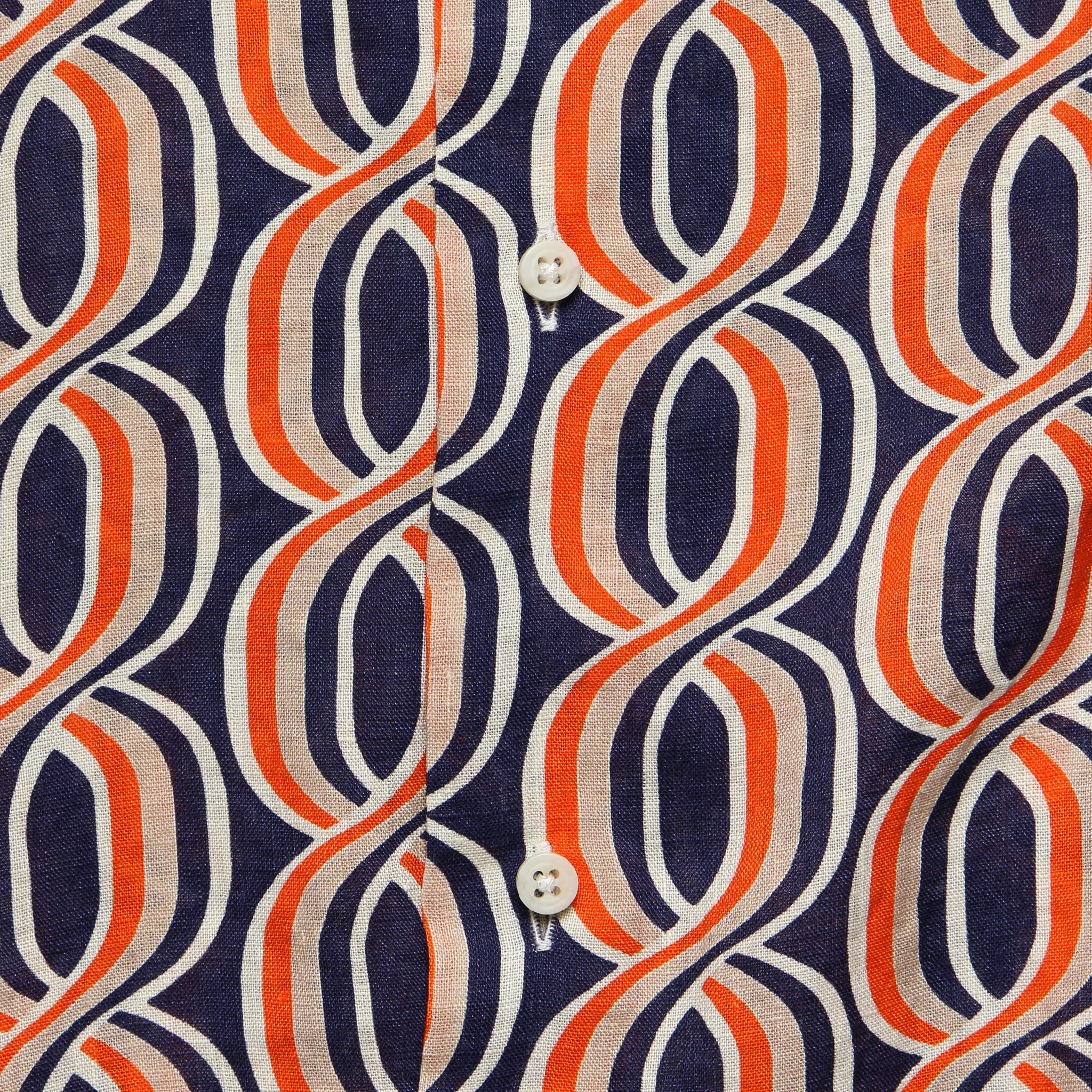
                          Gio Ponti Linen Camp Shirt - Orange/Navy - Gitman Vintage - STAG Provisions - Tops - S/S Woven - Other Pattern
                        