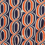 Gio Ponti Linen Camp Shirt - Orange/Navy - Gitman Vintage - STAG Provisions - Tops - S/S Woven - Other Pattern