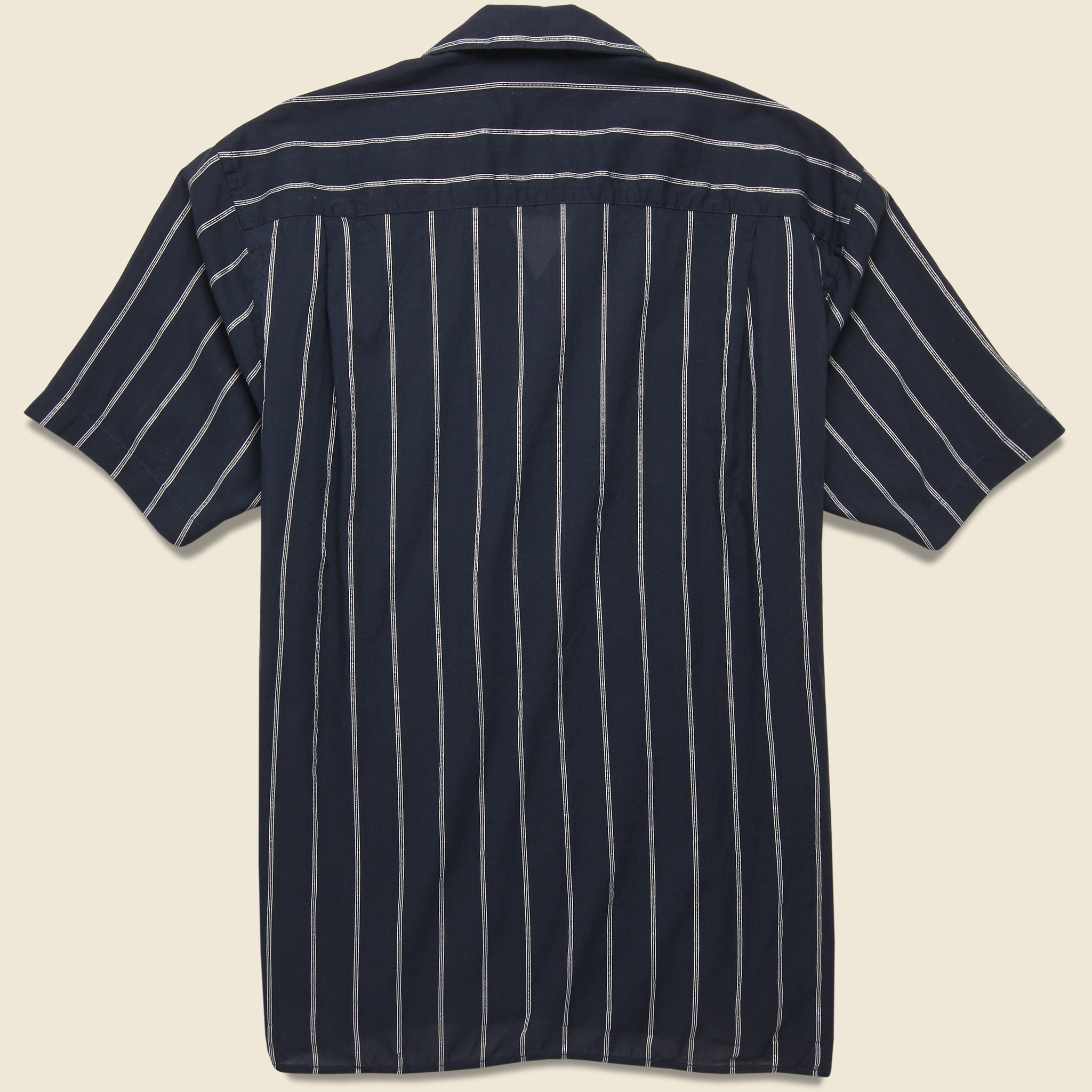 Metalic Stripe Camp Shirt - Navy - Gitman Vintage - STAG Provisions - Tops - S/S Woven - Stripe