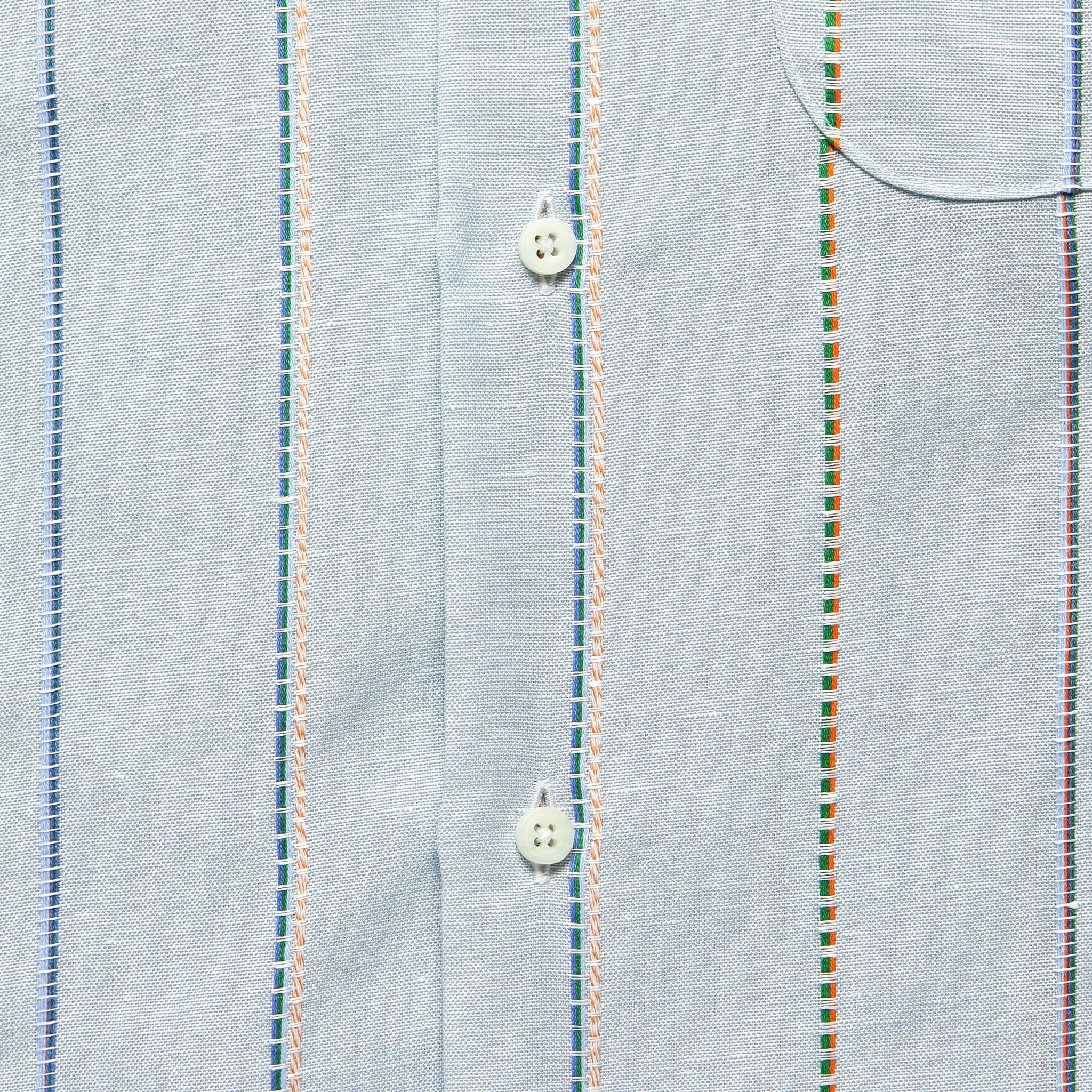 Tencel/Linen Woven Stripe Shirt - Blue/Brown - Gitman Vintage - STAG Provisions - Tops - S/S Woven - Stripe