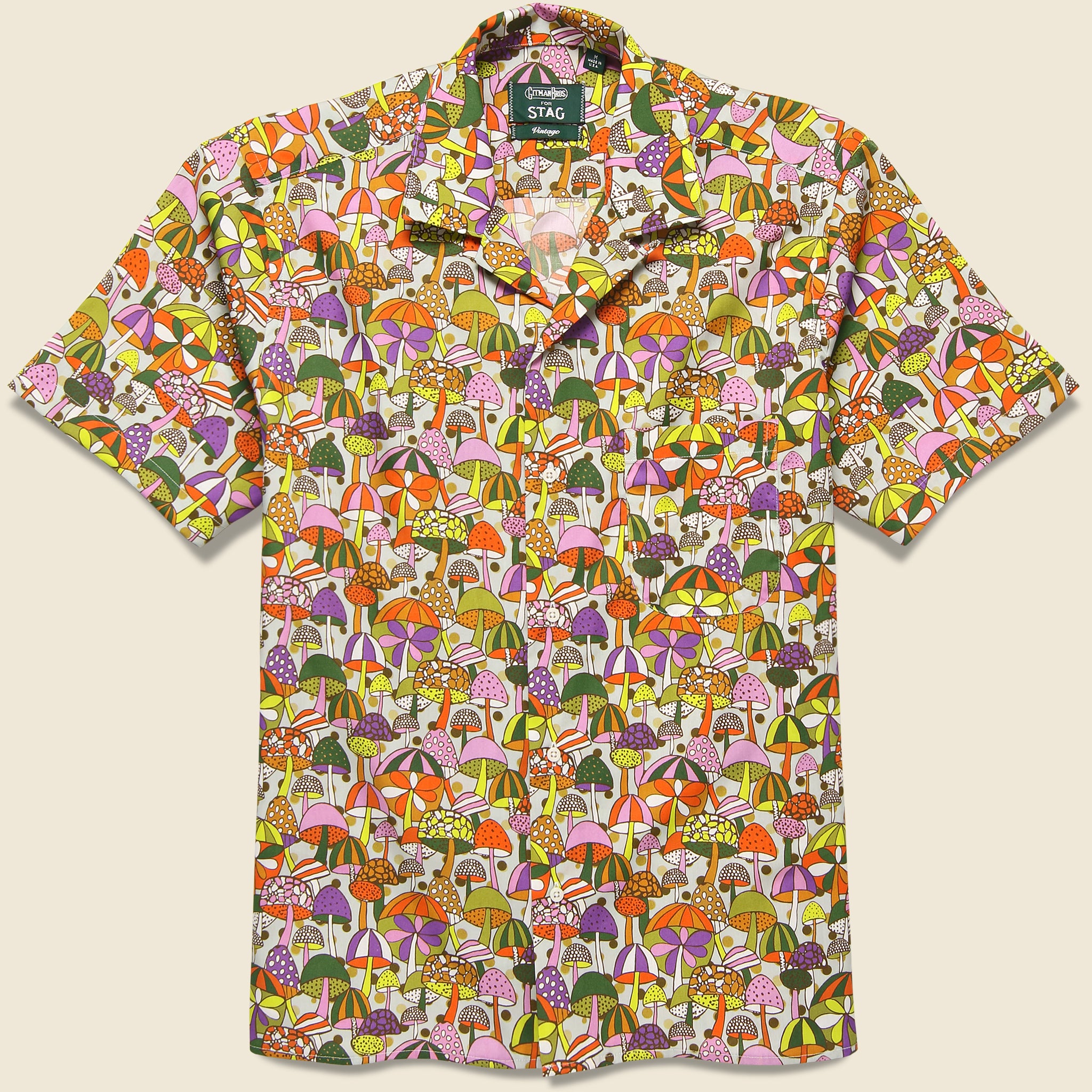 Mushroom Print Camp Shirt - Gitman Vintage - STAG Provisions - Tops - S/S Woven - Other Pattern