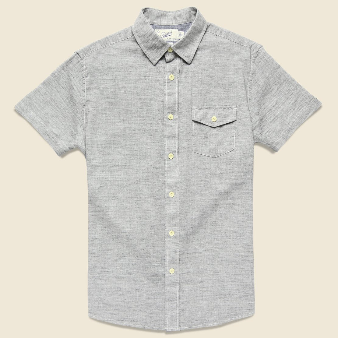 Heather Herringbone Twill Shirt - Charcoal - Grayers - STAG Provisions - Tops - S/S Woven - Solid