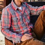 Blanket Shirt - Bright Coral Graph Plaid - Outerknown - STAG Provisions - Tops - L/S Woven - Plaid
