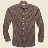 Fox Print Herringbone Shirt - Brown - Hamilton Shirt Co. - STAG Provisions - Tops - L/S Woven - Other Pattern