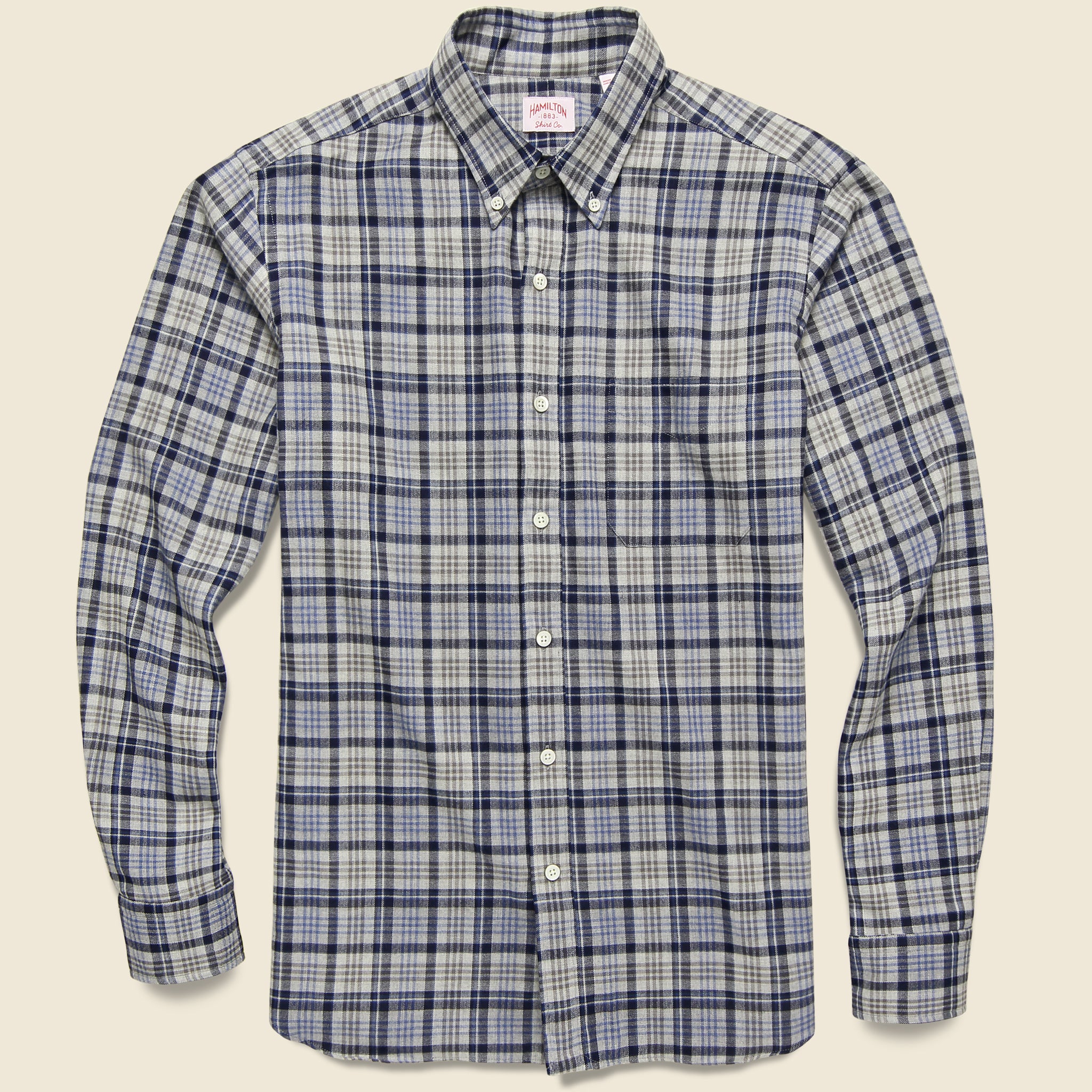Plaid Flannel - Navy/Grey - Hamilton Shirt Co. - STAG Provisions - Tops - L/S Woven - Plaid