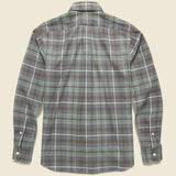Brushed Plaid Shirt - Moss/Brown/Ecru - Hamilton Shirt Co. - STAG Provisions - Tops - L/S Woven - Plaid