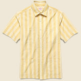 Textured Stripe Guayabera Shirt - Dusty Marigold/White - Hamilton Shirt Co. - STAG Provisions - Tops - S/S Woven - Stripe